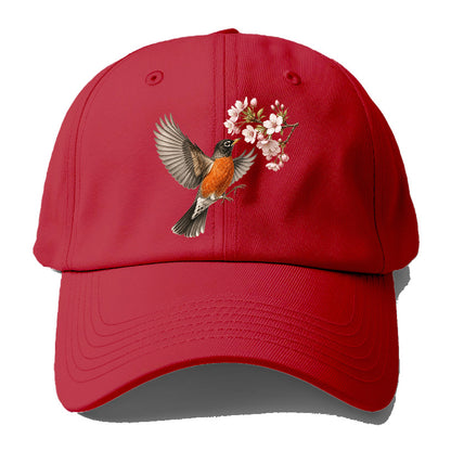 Robin Cherry Blossom Baseball Cap