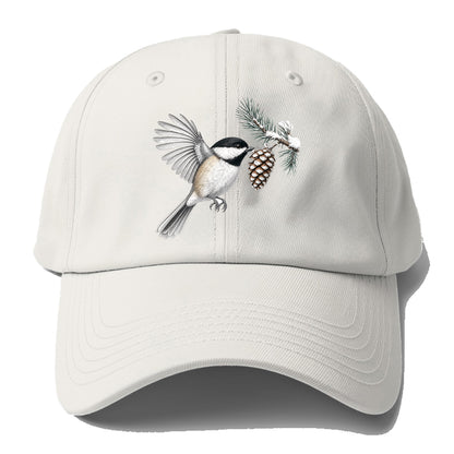 Chickadee Snow Pine Baseball Cap