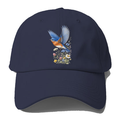 Bluebird Meadow Flowers Baseball Cap