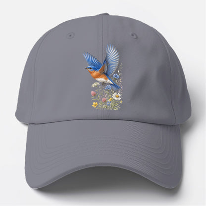 Bluebird Meadow Flowers Baseball Cap