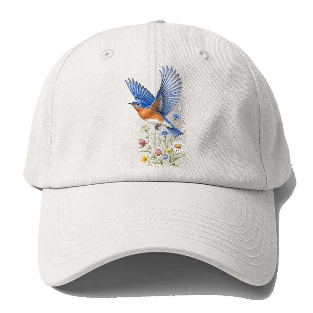 Bluebird Meadow Flowers Baseball Cap
