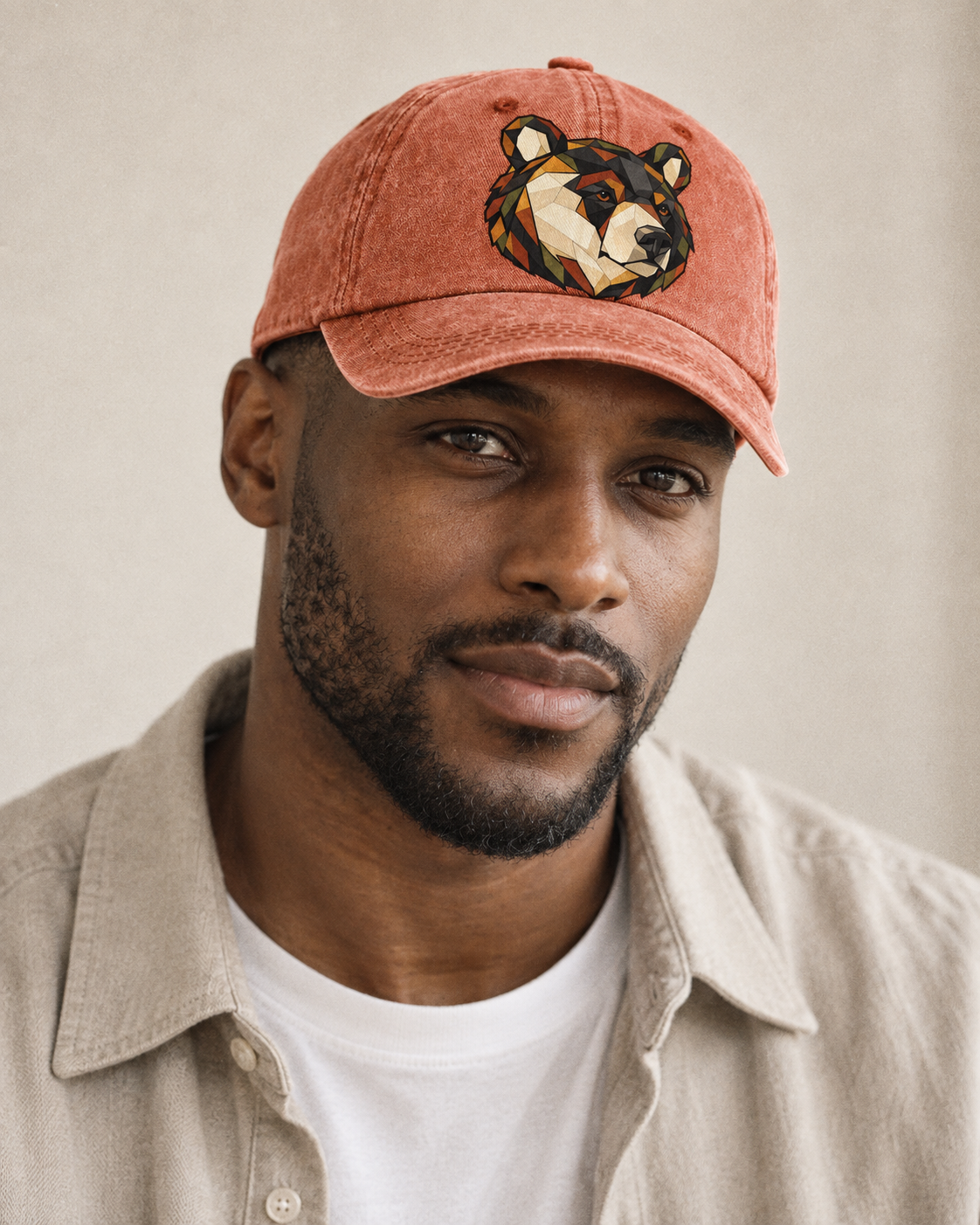 Model wearing the cap