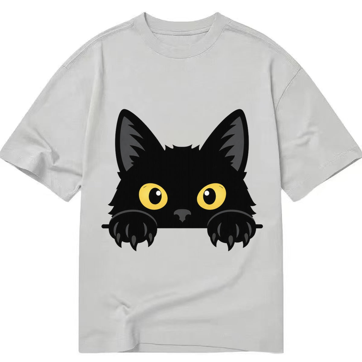Black Cat  - Classic T-shirt – Grey