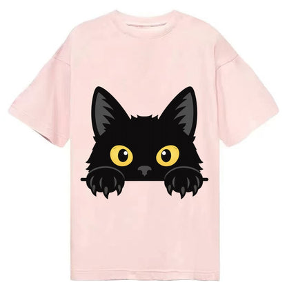 Black Cat  - Classic T-shirt – Pink