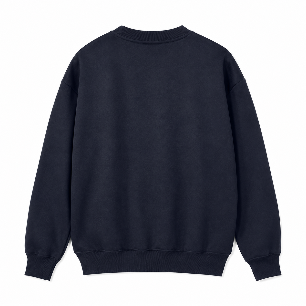 Black Cat Fleece Sweatshirt – navy-blue back view