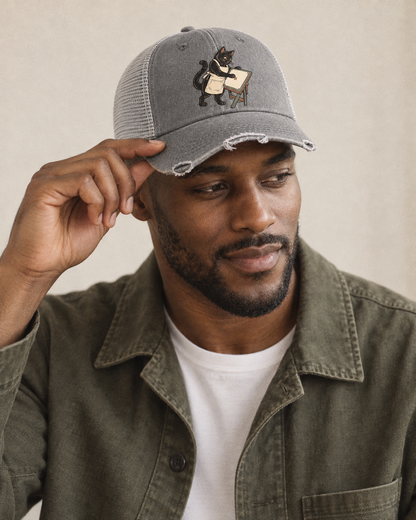 Model wearing the cap
