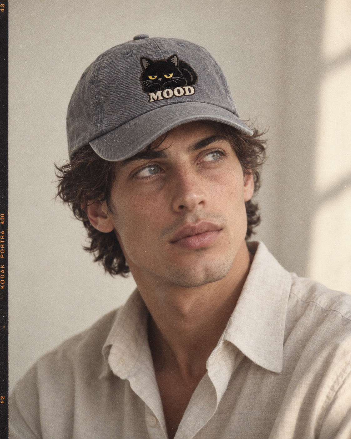 Model wearing the cap