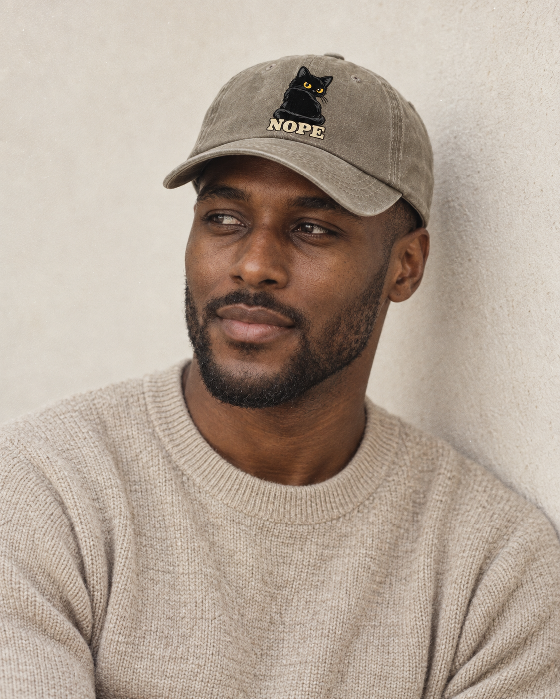 Model wearing the cap