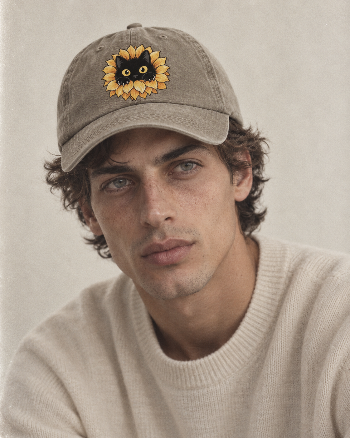 Model wearing the cap