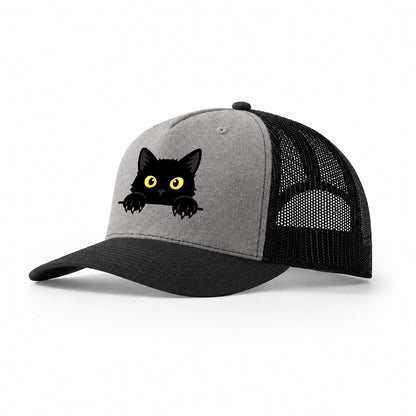 Black Cat Trucker Hat – Grey-Black