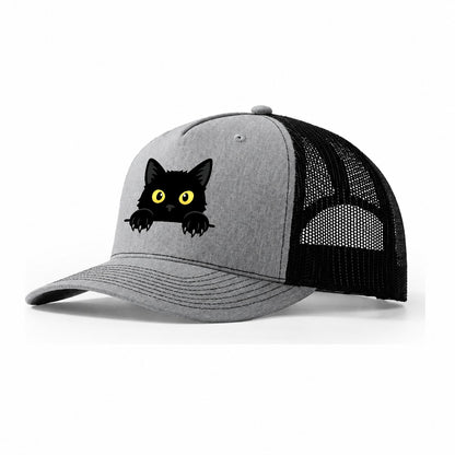 Black Cat Trucker Hat – Sport Grey-Black
