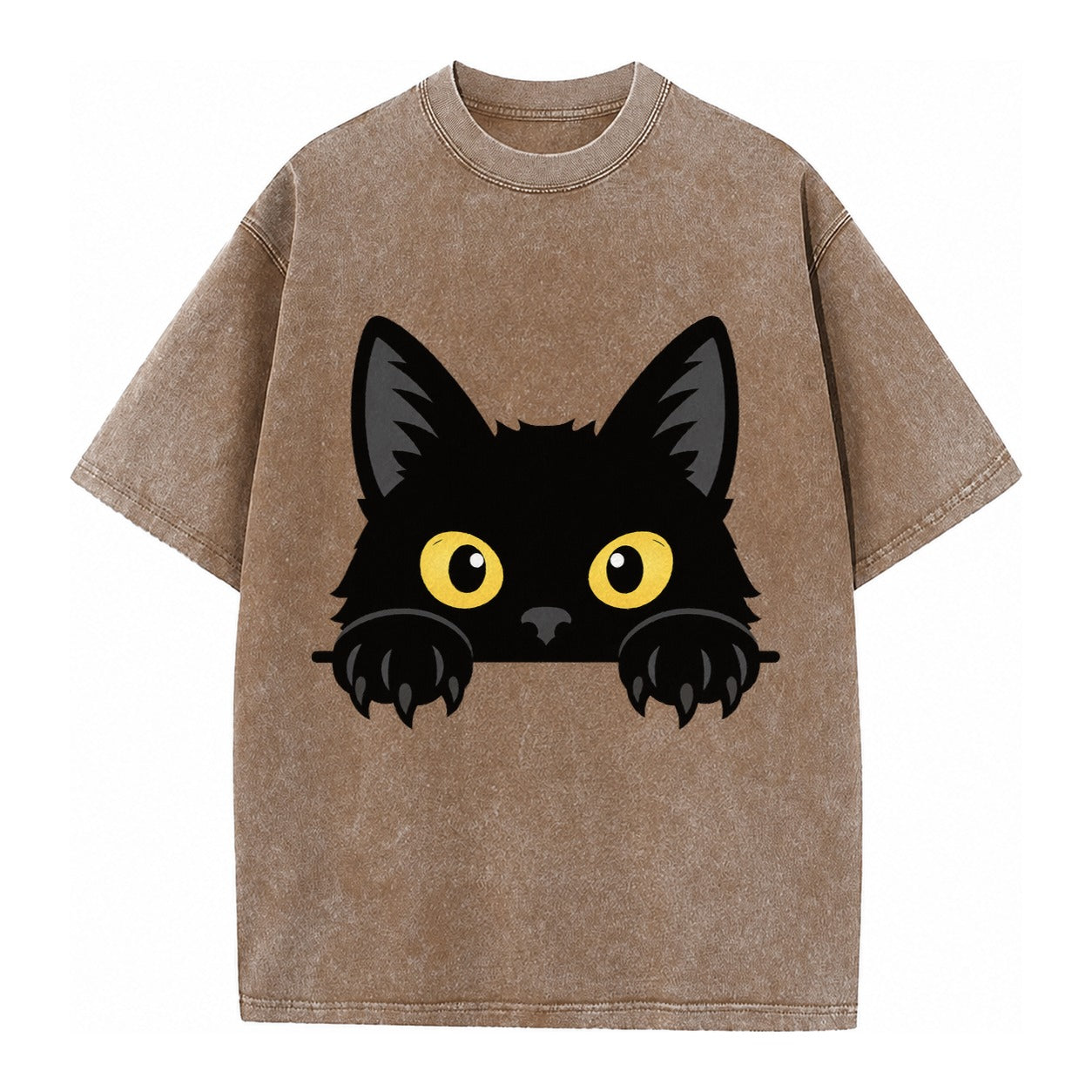 Black Cat  - Vintage T-shirt – Brown