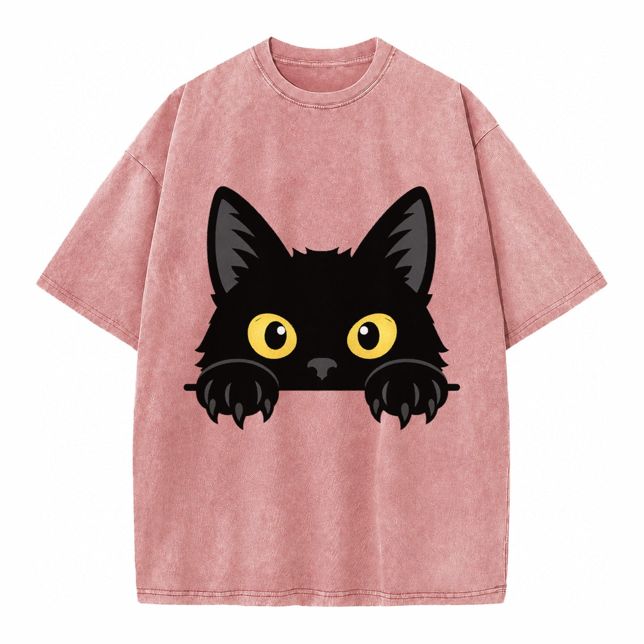Black Cat  - Vintage T-shirt – Dusty Rose(Rose)