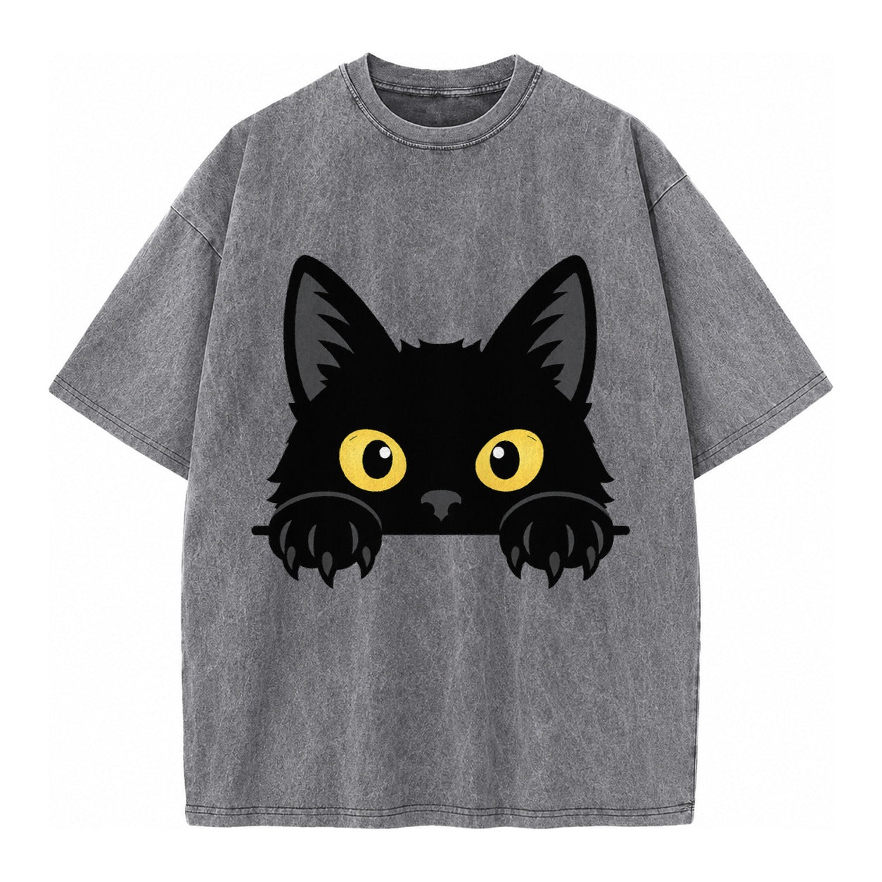 Black Cat  - Vintage T-shirt – Grey