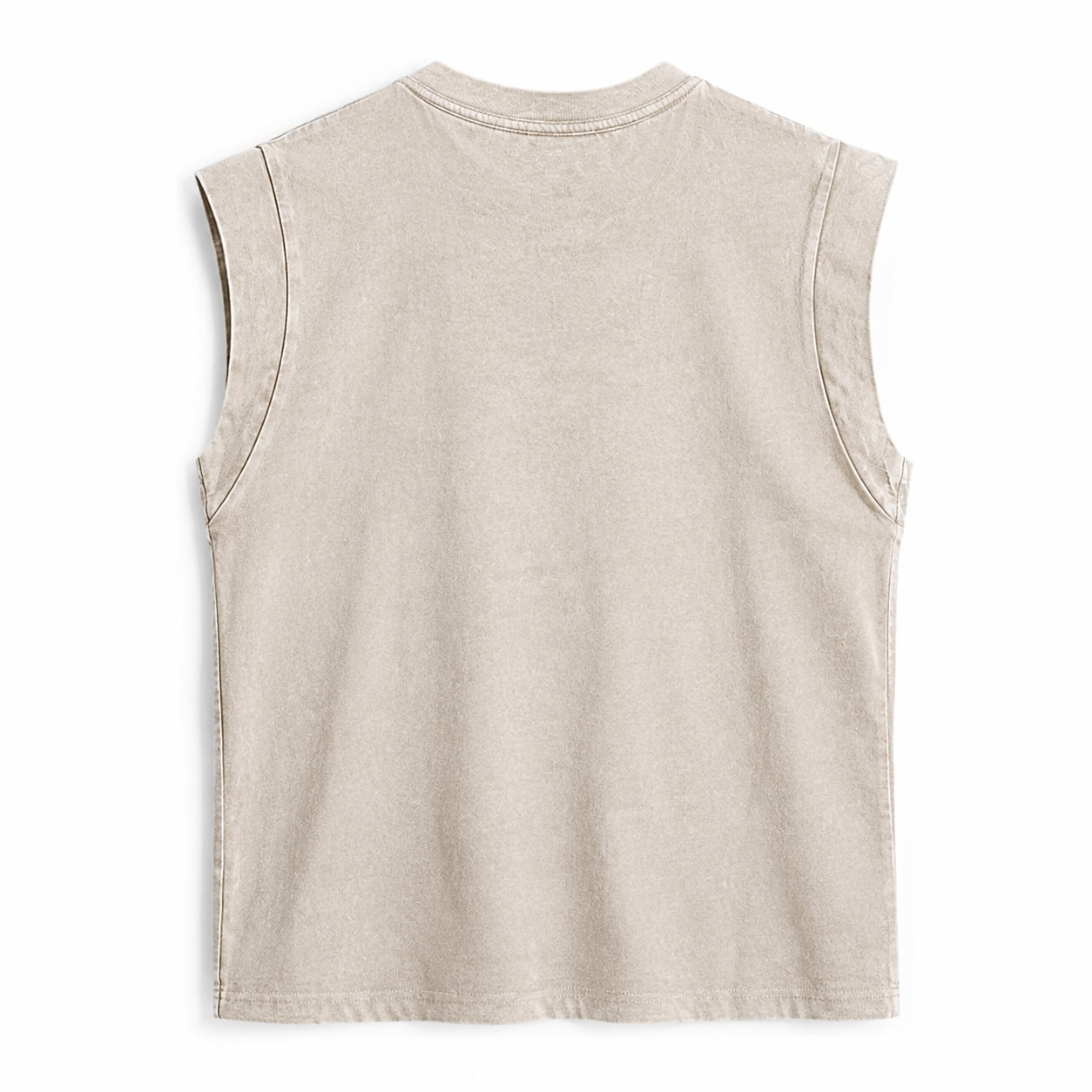 Black Cat Vintage Washed Tank – beige back view
