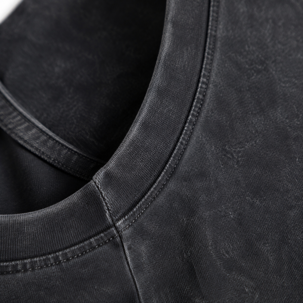 Black Cat Vintage Washed Tank – black fabric close-up