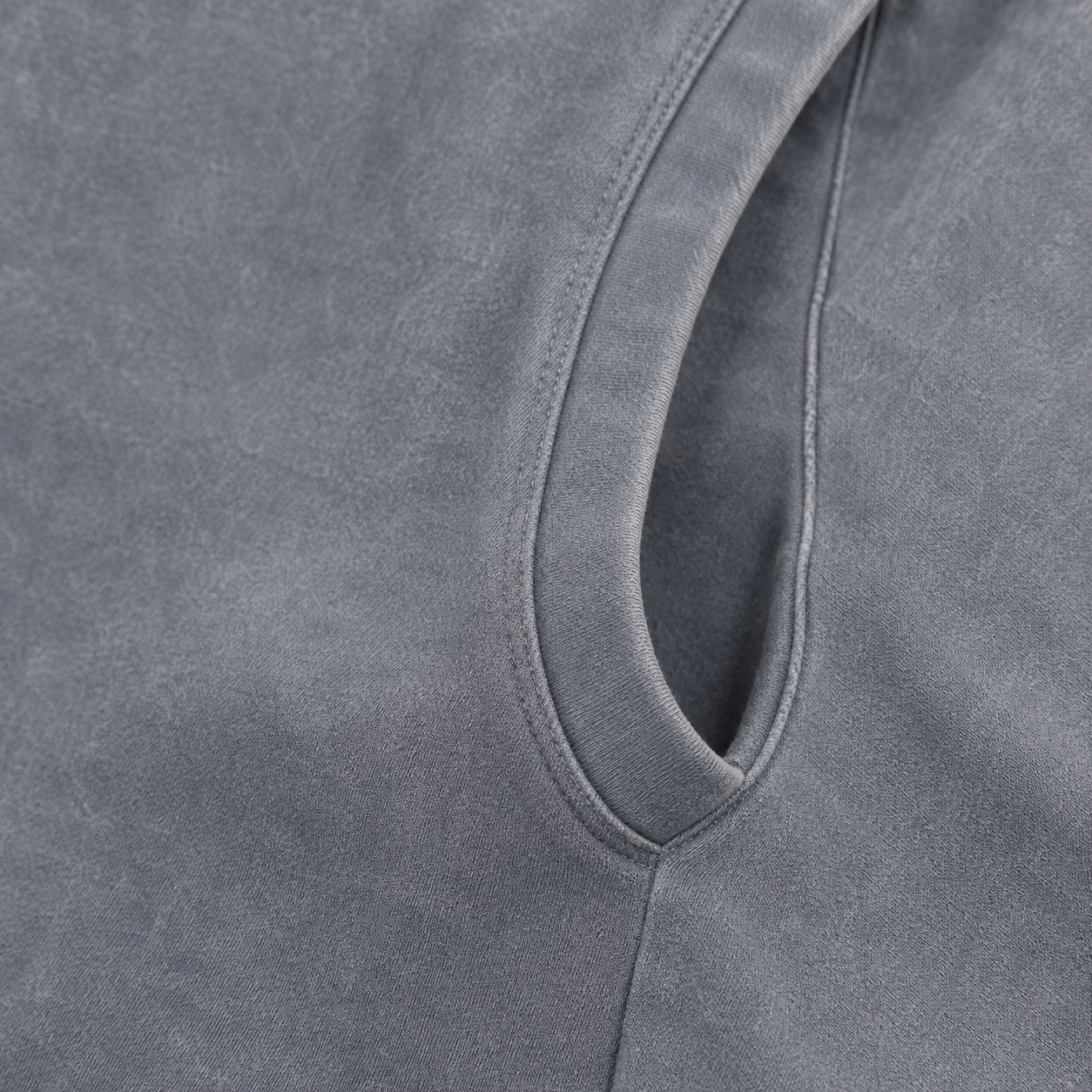 Black Cat Vintage Washed Tank – grey fabric close-up