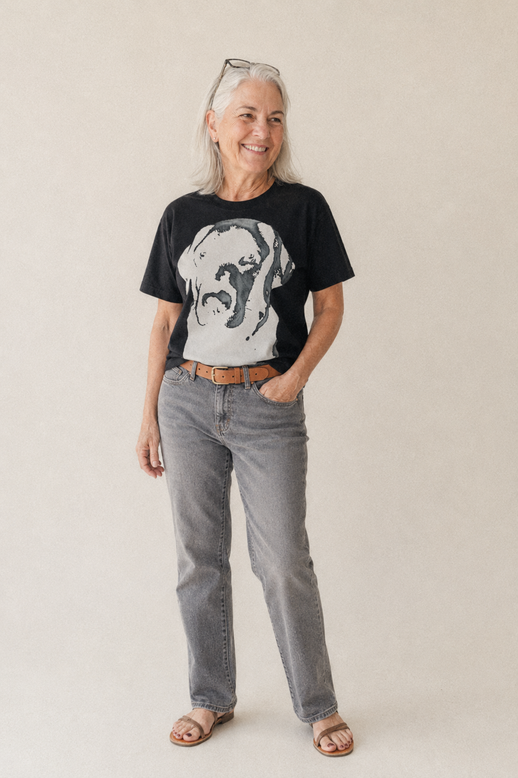 Black Labrador Classic T-shirt – studio model photo