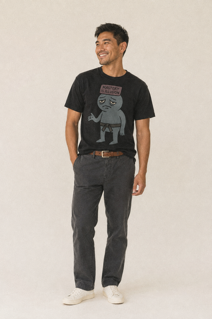 Black Pug Charming Companion Classic T-shirt – studio model photo