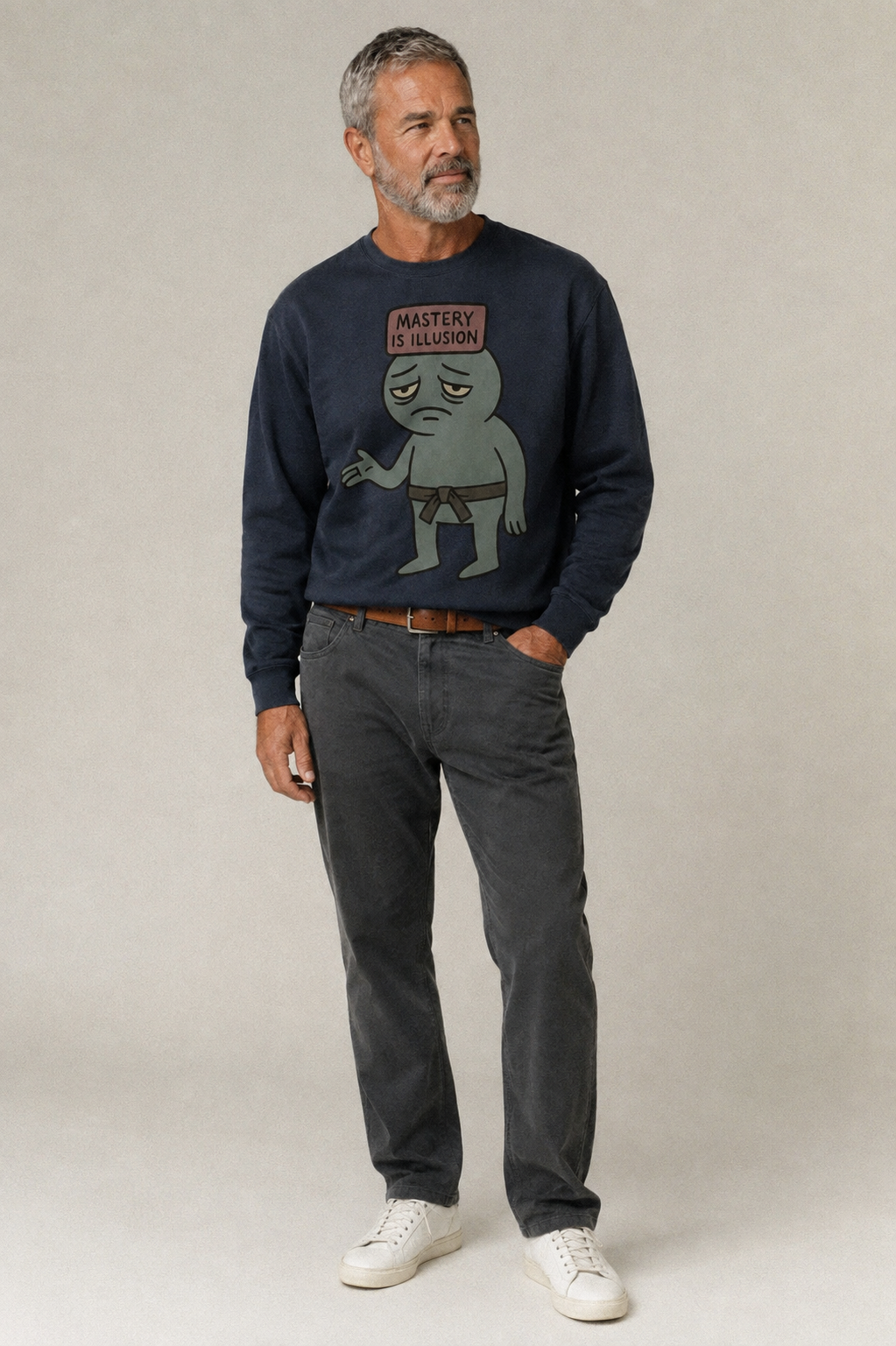 Black Pug Charming Companion Fleece Sweatshirt – studio model photo