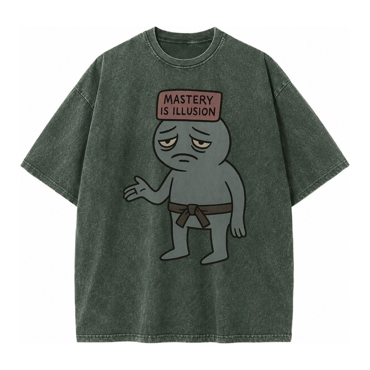 Black Pug Charming Companion Vintage T-shirt – Forest Mist(Green)