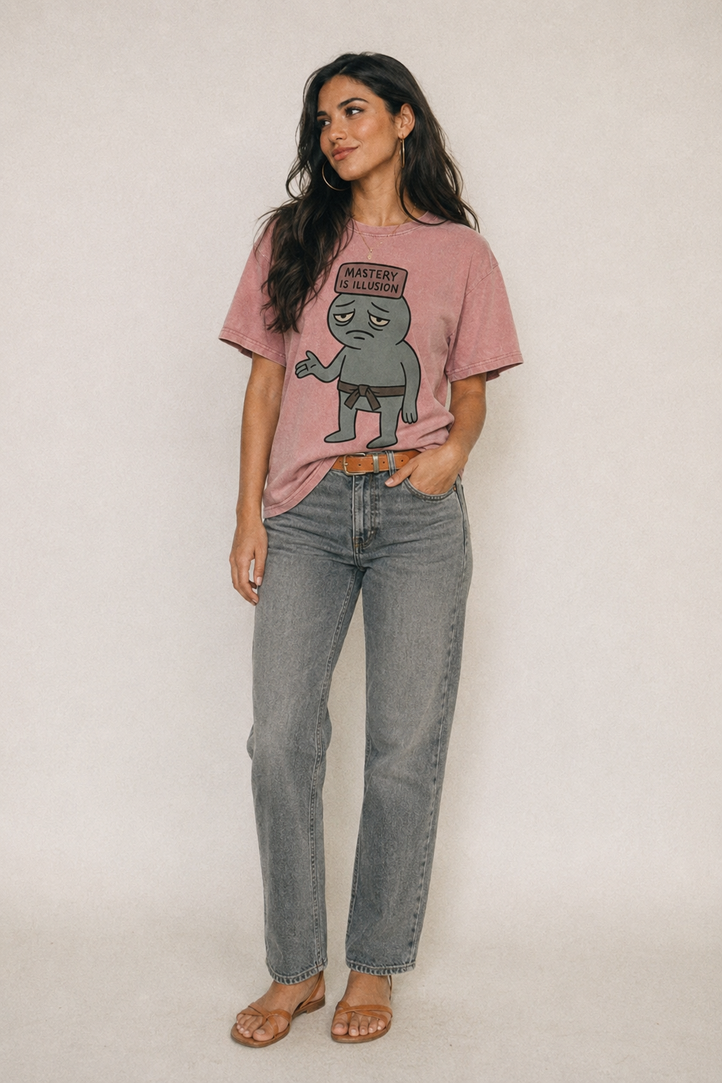 Black Pug Charming Companion Vintage T-shirt – studio model photo