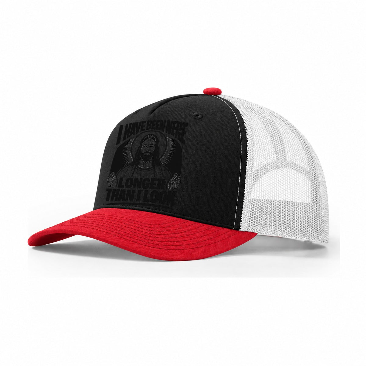 Ancient Saint Trucker Hat – Black Red White