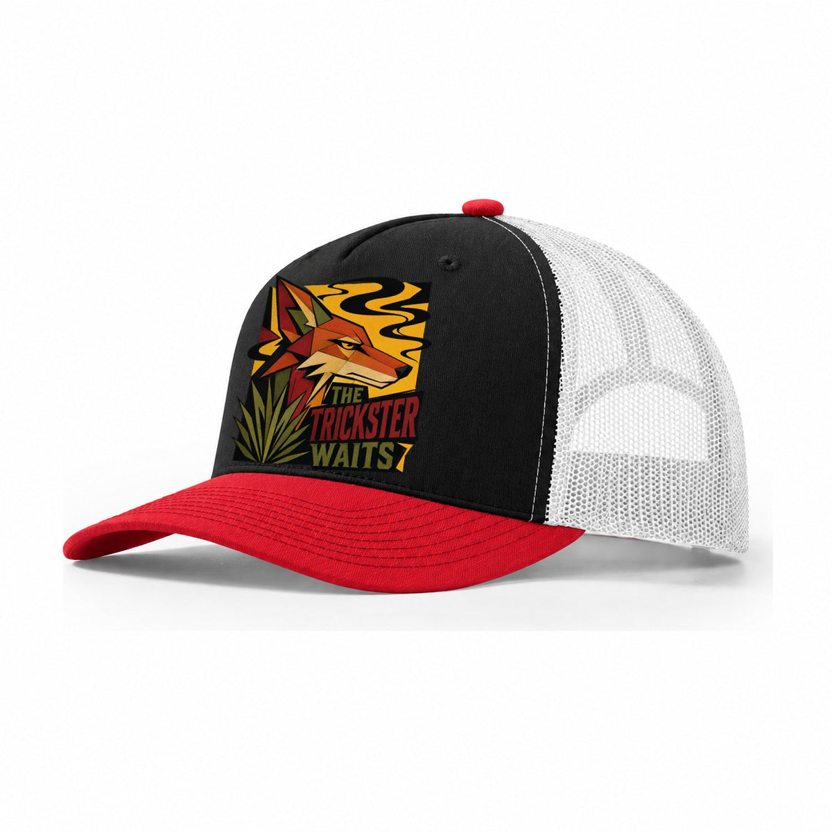 Coyote Desert Profile Trucker Hat – Black Red White