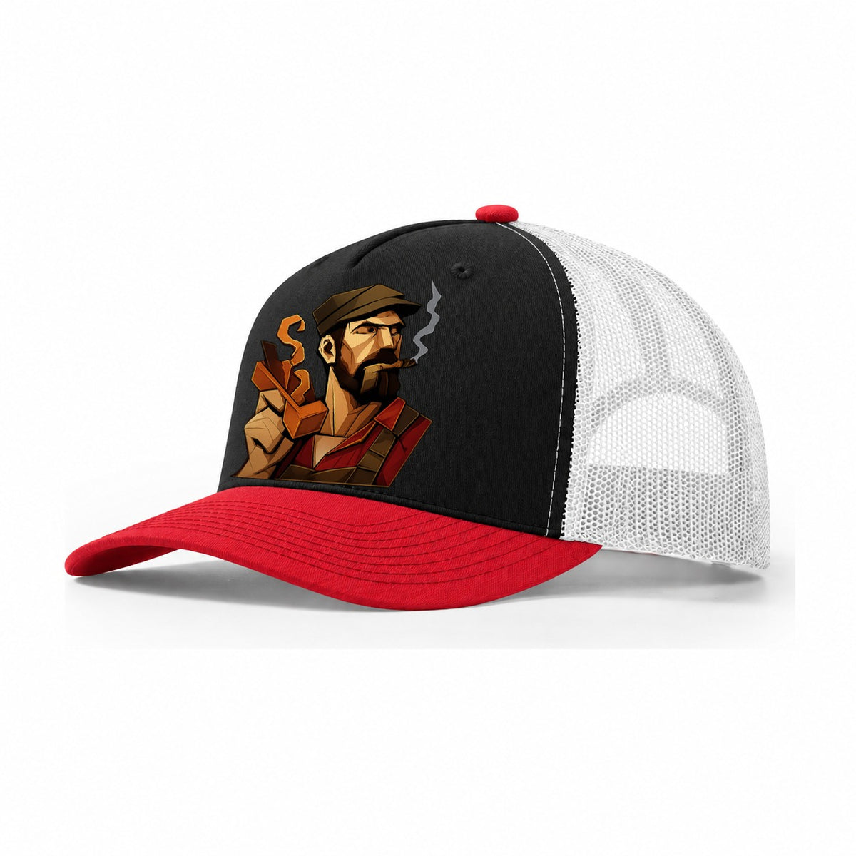 Carpenter Hand Trucker Hat – Black Red White