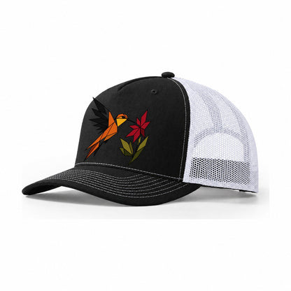 Hummingbird Hover Trucker Hat – Black White