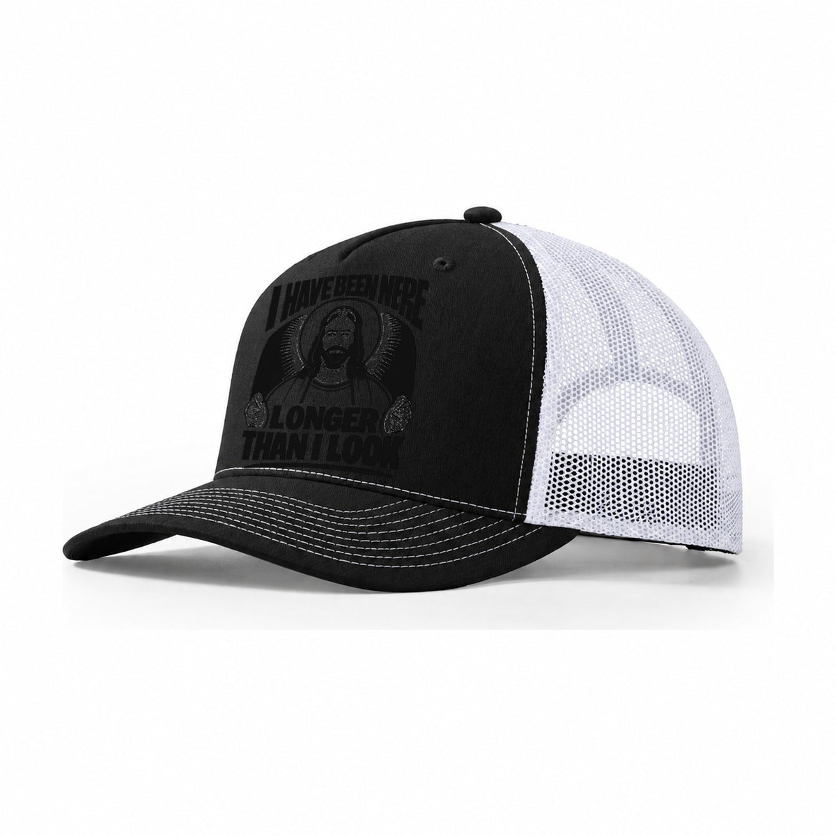 Ancient Saint Trucker Hat – Black White