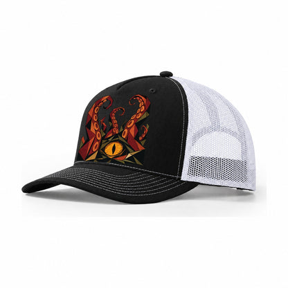 Kraken Tentacles Rising Trucker Hat – Black White