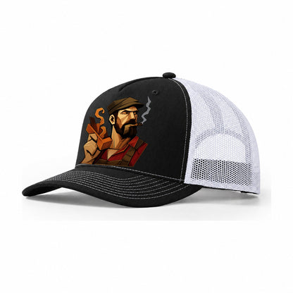 Carpenter Hand Trucker Hat – Black White