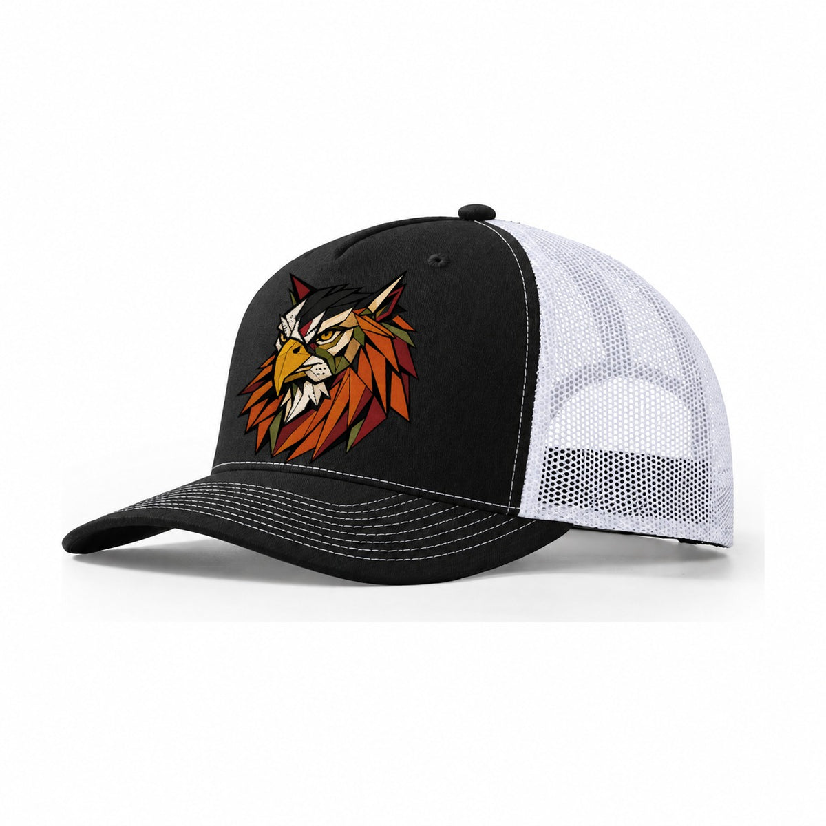 Griffin Head Portrait Trucker Hat – Black White
