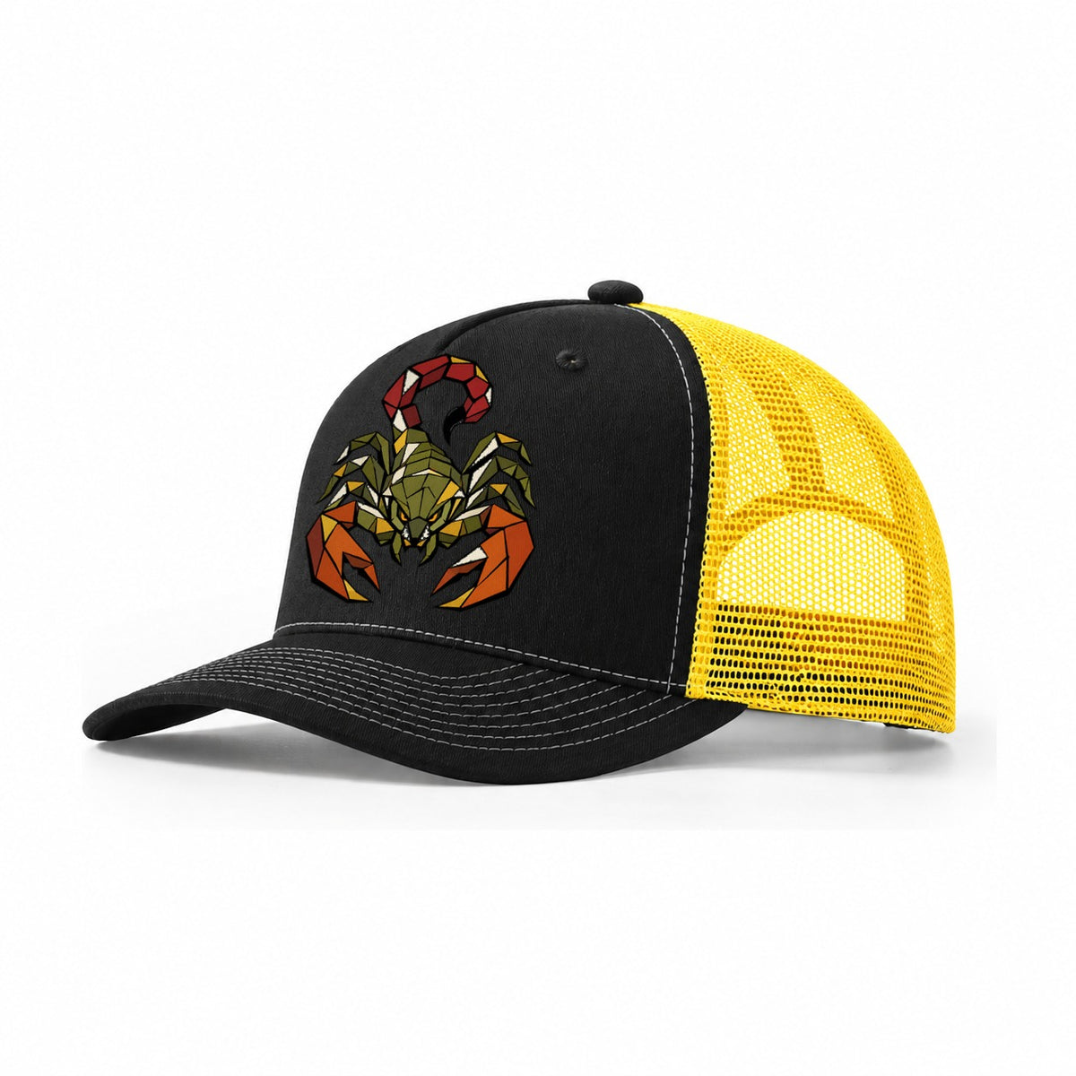 Scorpion Raised Tail Trucker Hat – Black Yellow