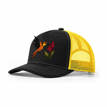 Hummingbird Hover Trucker Hat – Black Yellow