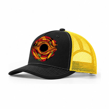 Hole Eye Trucker Hat – Black Yellow