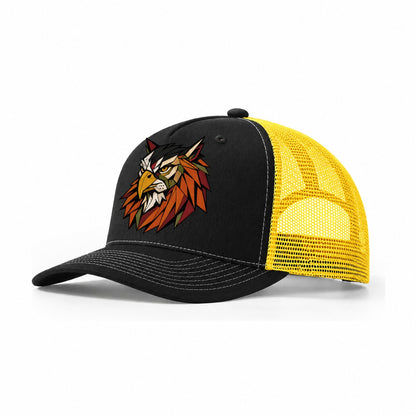 Griffin Head Portrait Trucker Hat – Black Yellow