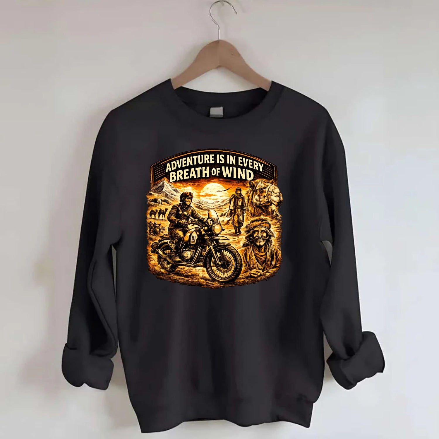 Adventure Vintage Rides - Crewneck Sweatshirt - black