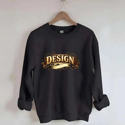 Bold typography design - "DESIGN" - intentional creation, aesthetic planning - Crewneck Sweatshirt - black
