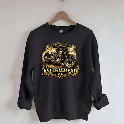1947 Knucklehead Bobber - Crewneck Sweatshirt - black
