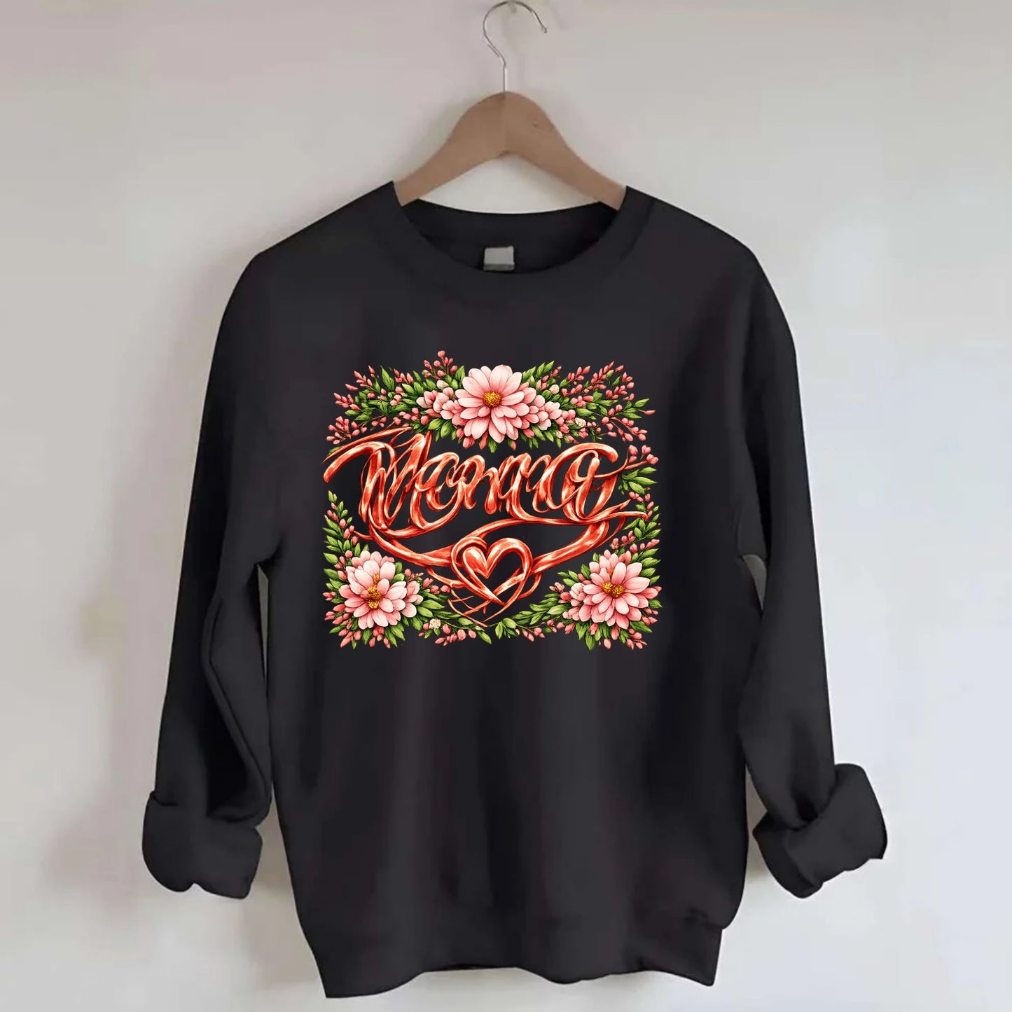 Mama Script - Crewneck Sweatshirt - black