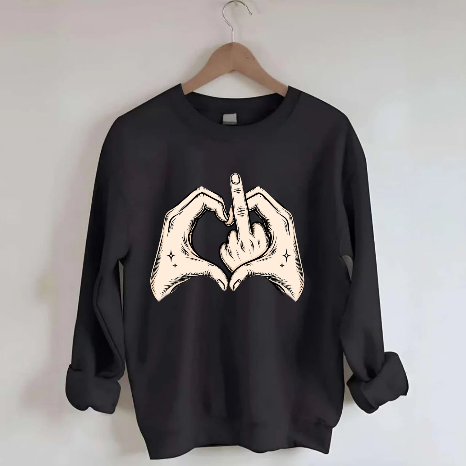 Love You Symbol - Crewneck Sweatshirt - black