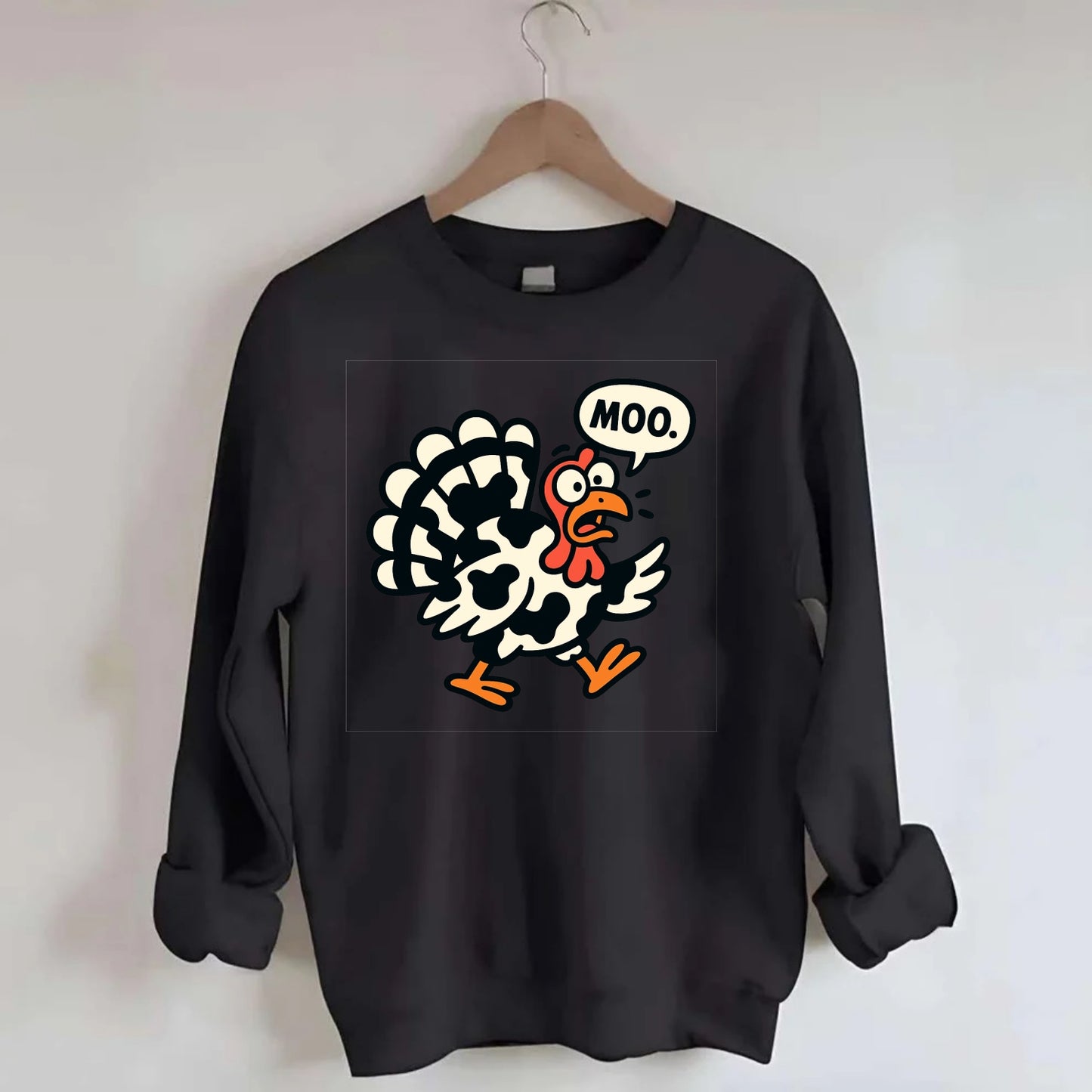 Mooing Turkey - Crewneck Sweatshirt - black