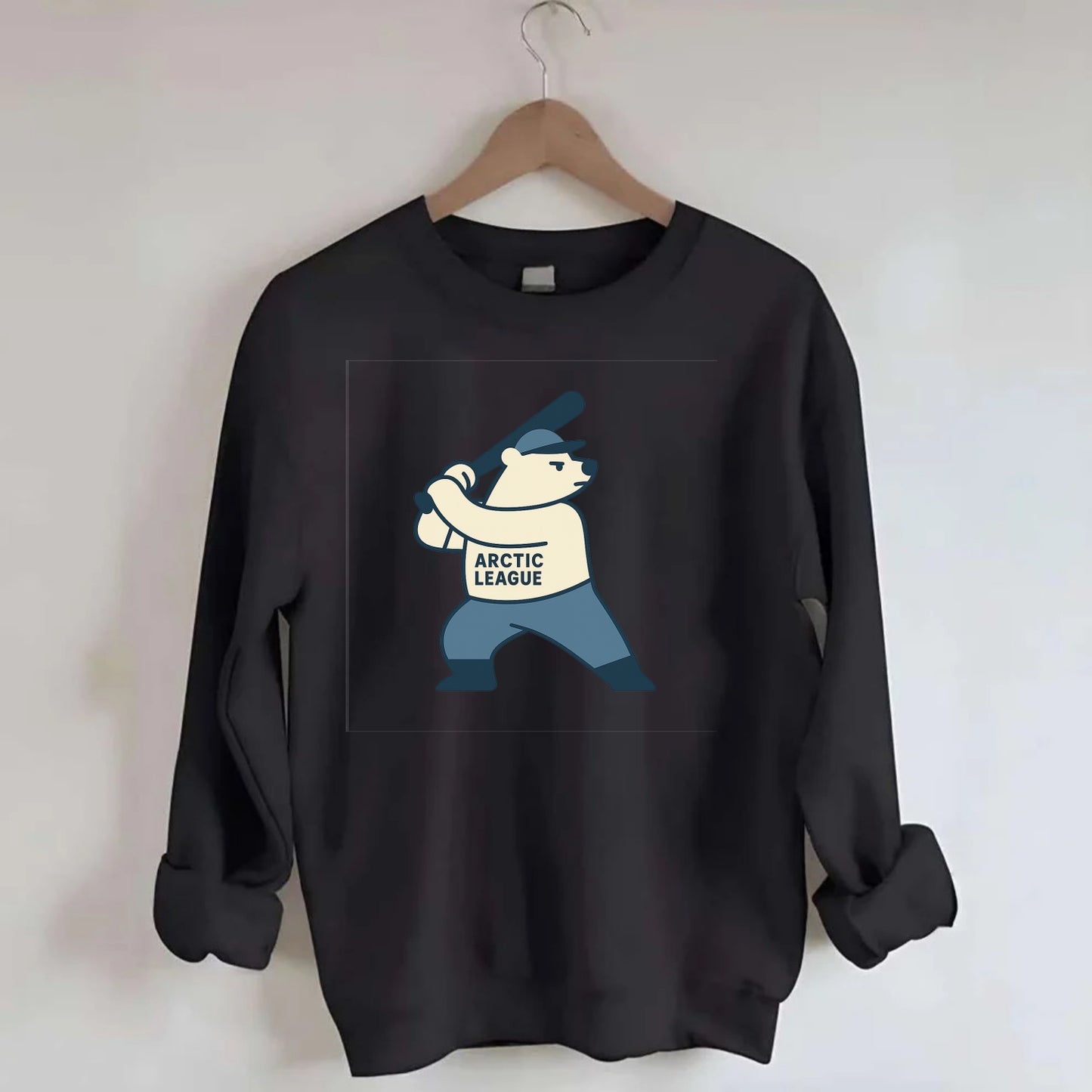 Polar Bear Baseball MVP - Crewneck Sweatshirt - black