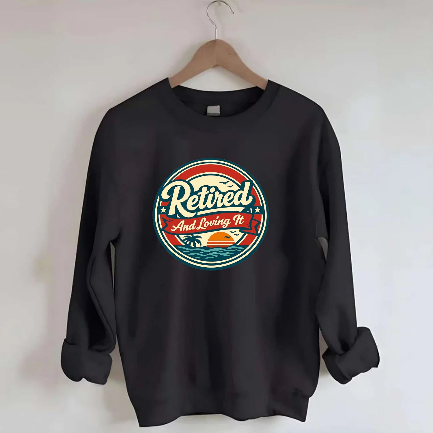 Carefree Retirement Emblem - Crewneck Sweatshirt - black