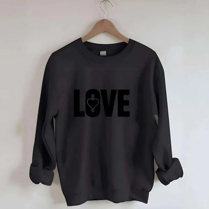 Bold typography design - "LOVE" - universal connection, heart centered - Crewneck Sweatshirt - black