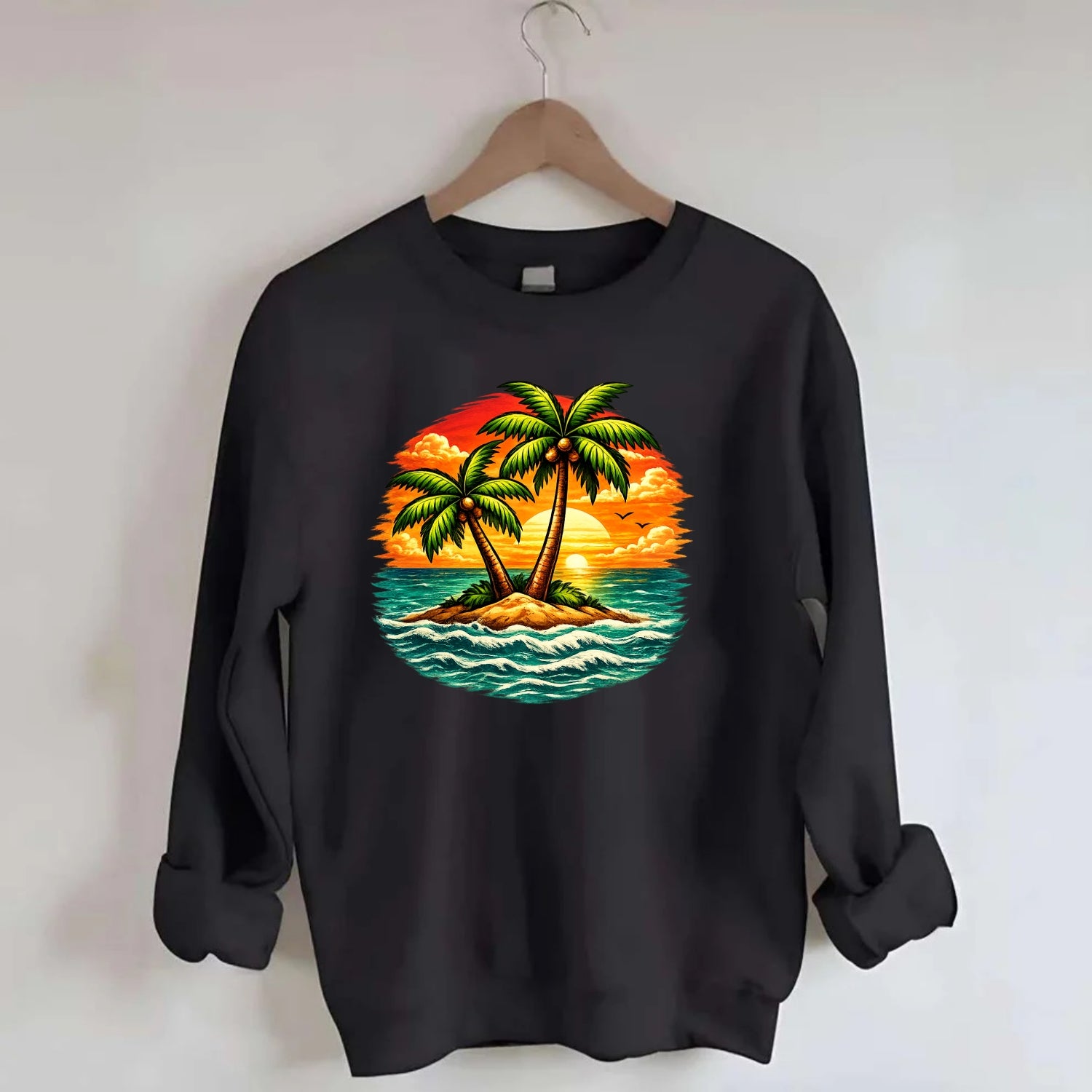 Tropical Island - Crewneck Sweatshirt - black