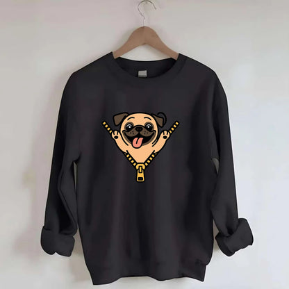 Pug - Crewneck Sweatshirt - black