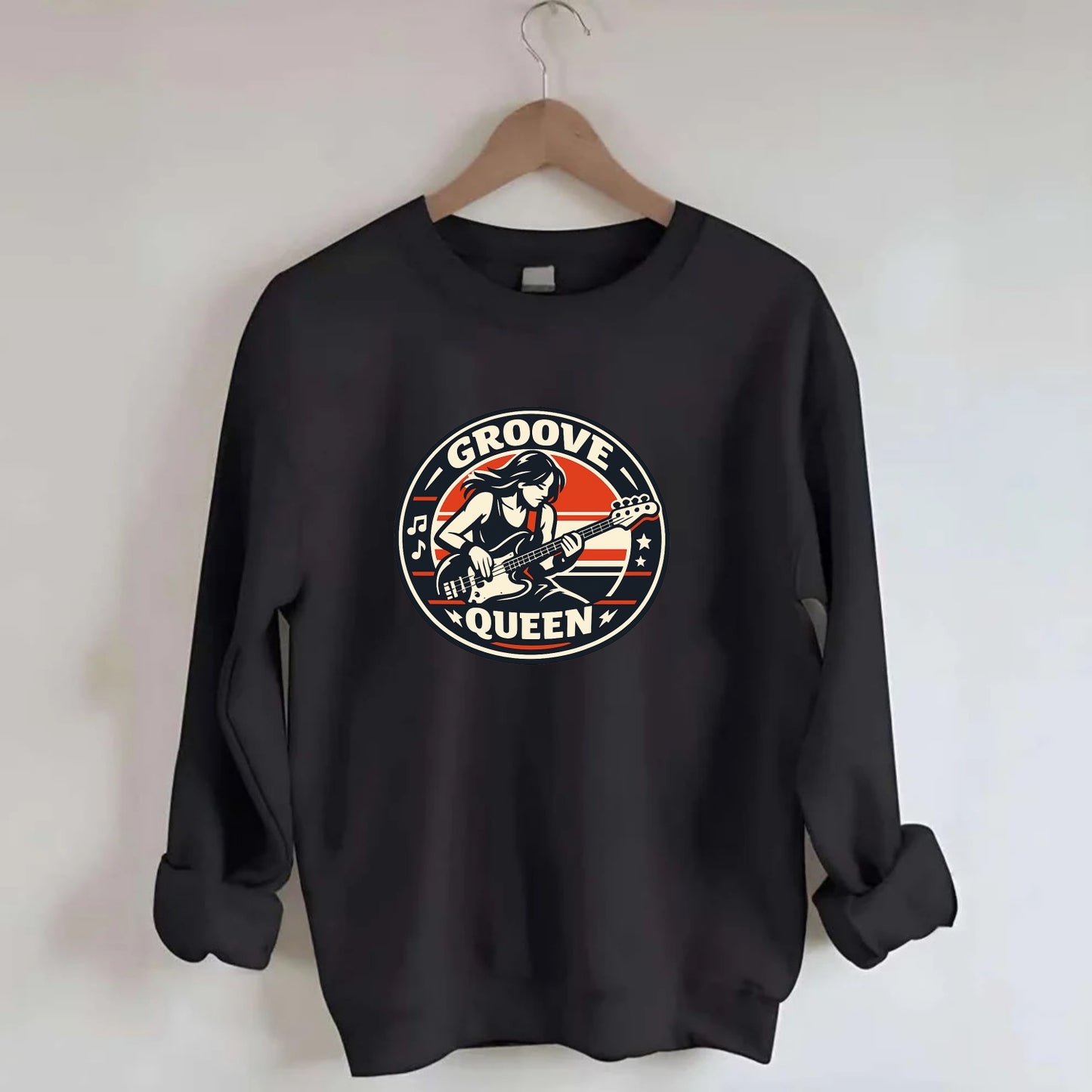 Groove Queen Emblem - Crewneck Sweatshirt - black